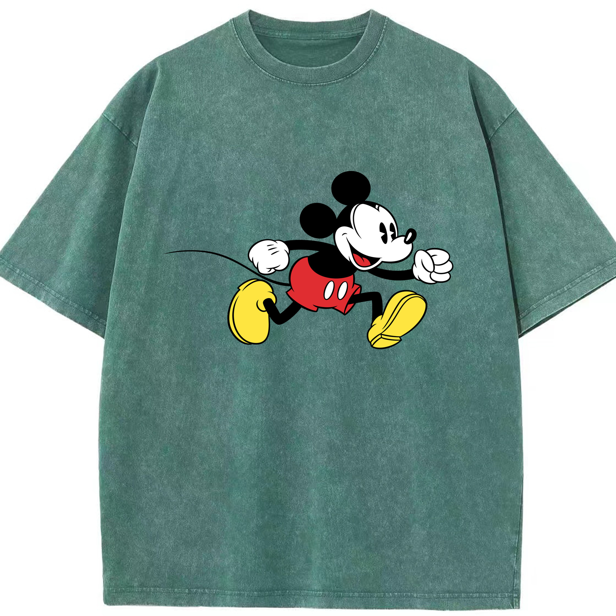 （画像用） ミッキーマウス Mickey Mouse 綿100% ヴィンテージ風 半袖Tシャツ（フロントプリント）